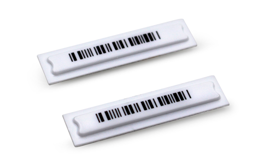 Etiqueta adesiva branca com código de barras